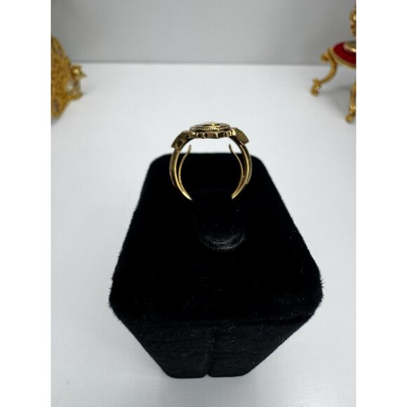 Vtg Avon 1976 Kensington Ring Gold-tone Sz 5 Victorian Revival Signed - Picture 5 of 12